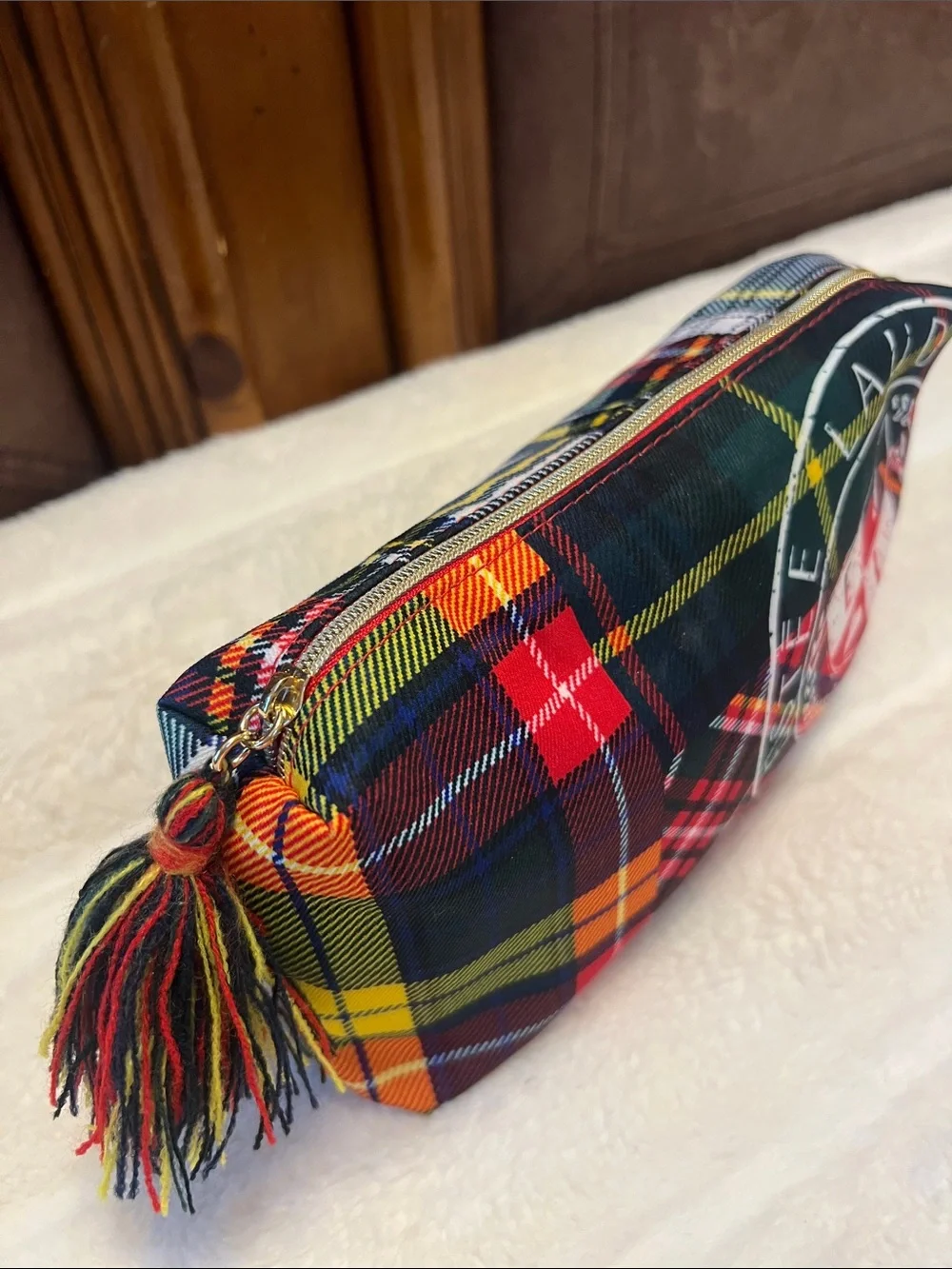 Estee Lauder colorful tartan